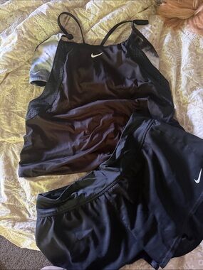 Nike Black Women’s Athletic Tank & Shorts swimsuit Set